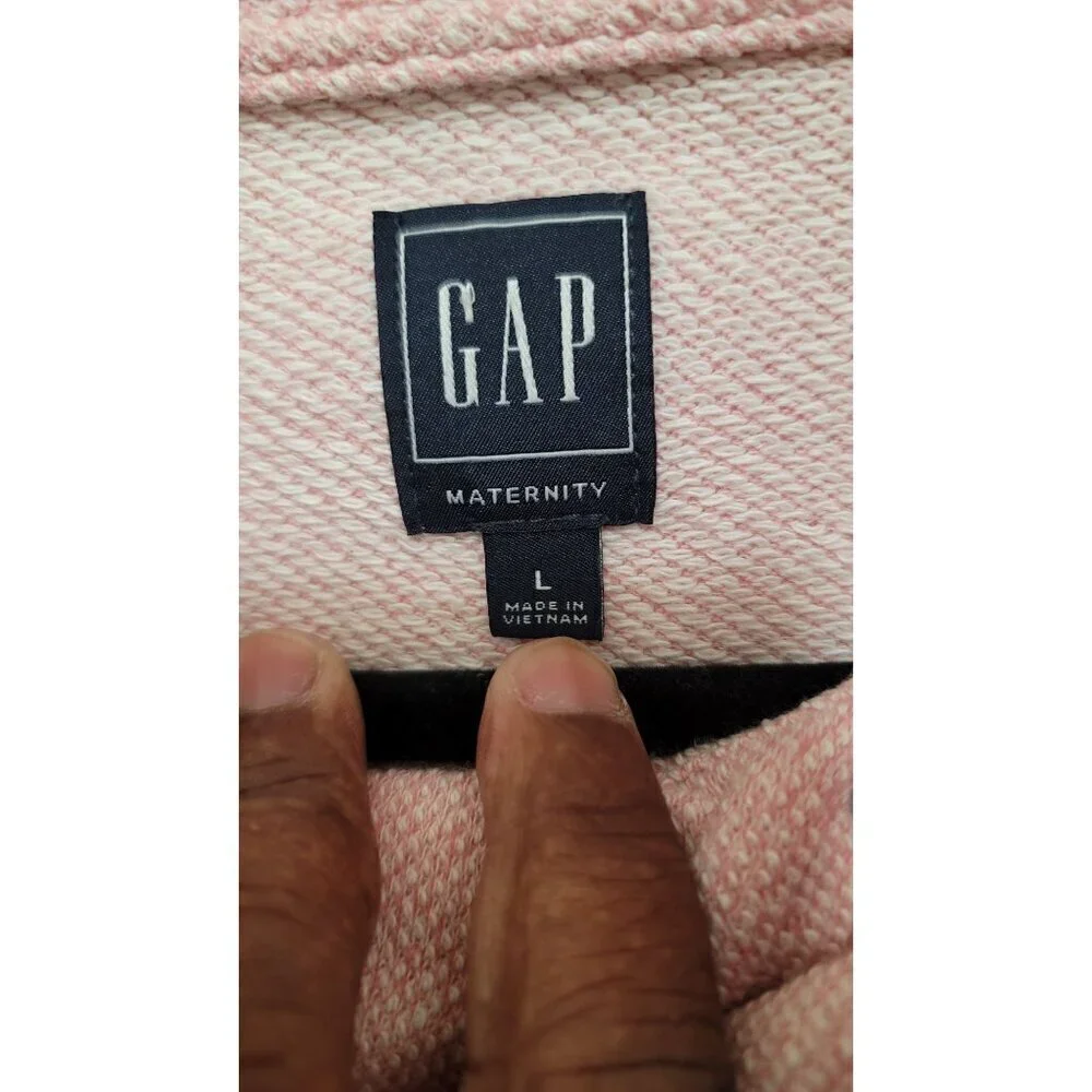 Gap Maternity Nursing Womens Cozy‎ Pink Snap-Button Sweater Jacket Size L